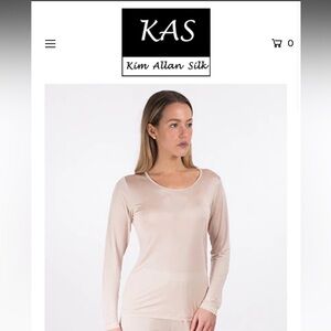 Pure Knit Silk, Long Sleeve, Scoop Neck Top, NWT, Prevents Sweat Stains, Warm